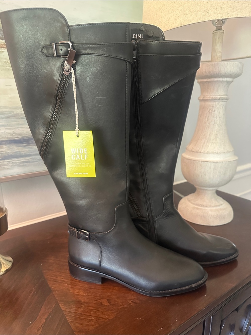 Gianni Bini Wide Calf Black Riding Boots - size 6.5